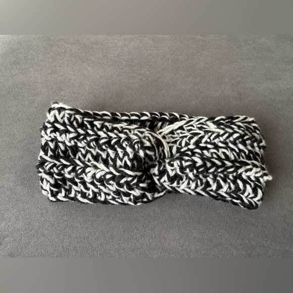 Hand Crafted Accessories - Crocheted Handcrafted Black and White Ear Warmer